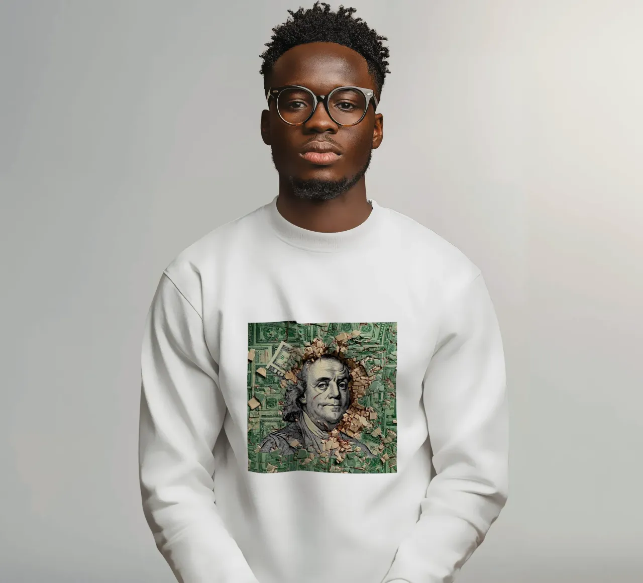 benjamin franklin US dollar sweatshirt by Motivate-Today