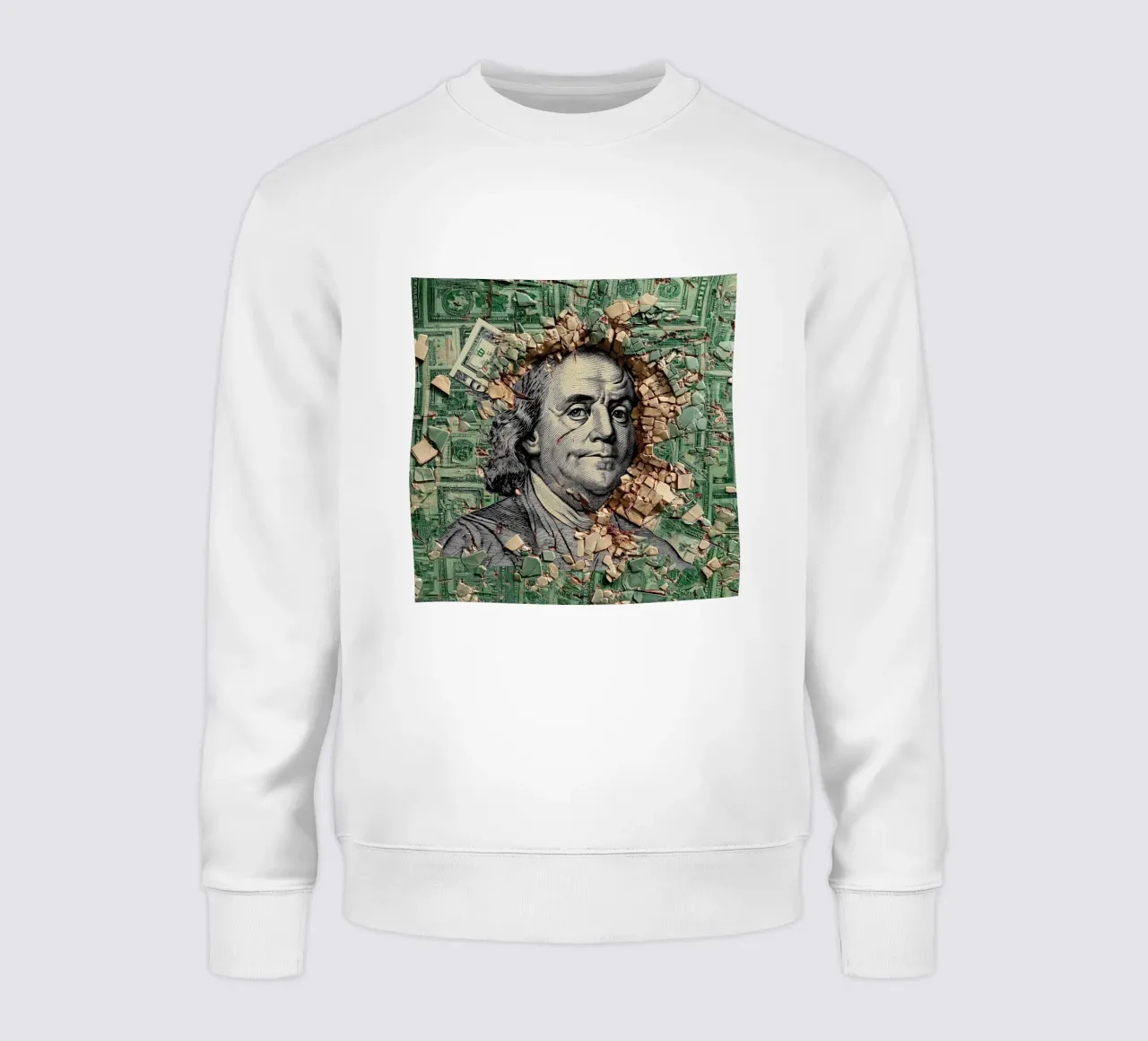 benjamin franklin US dollar sweatshirt by Motivate-Today
