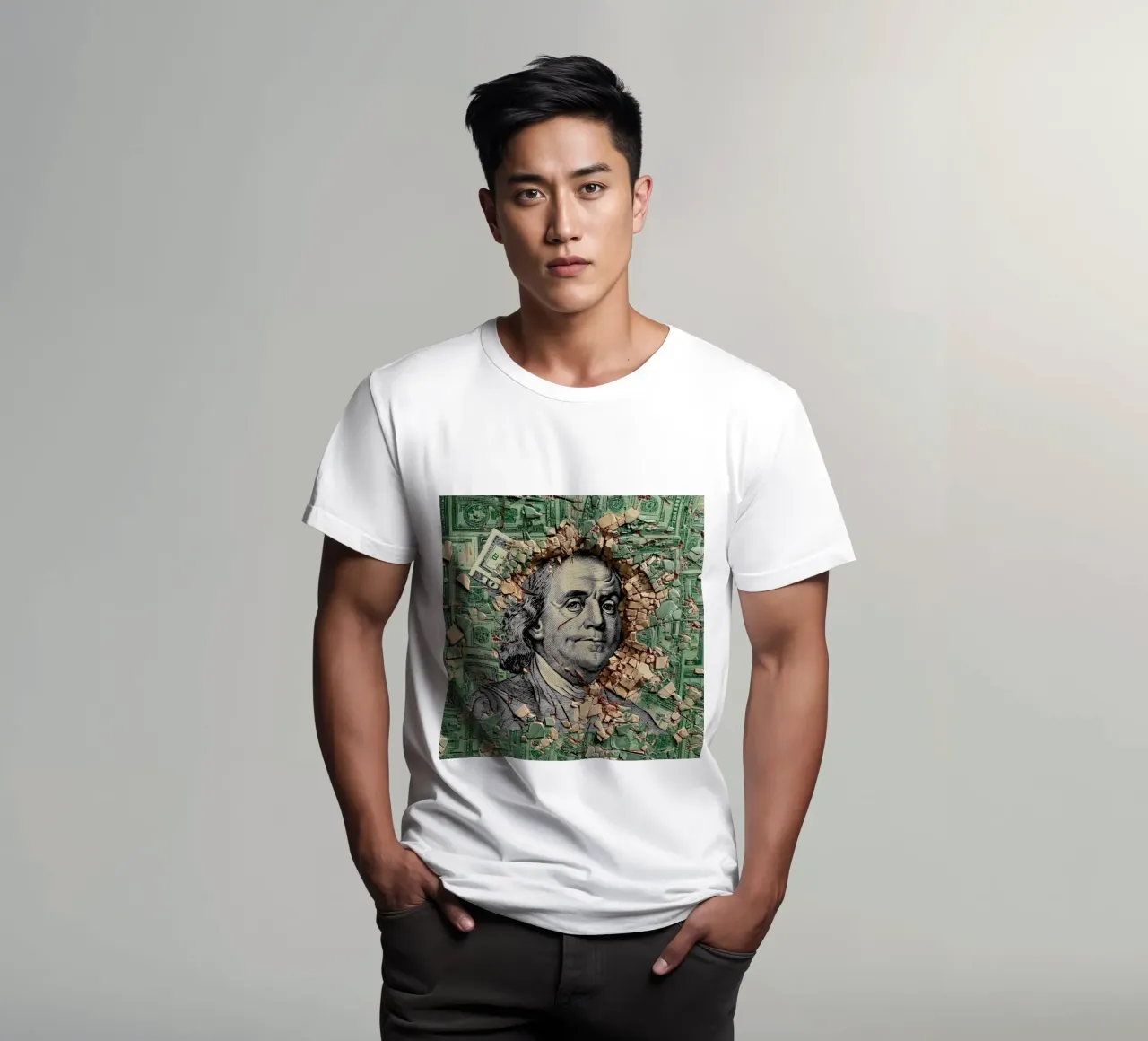 benjamin franklin US dollar t-shirt da Motivate-Today
