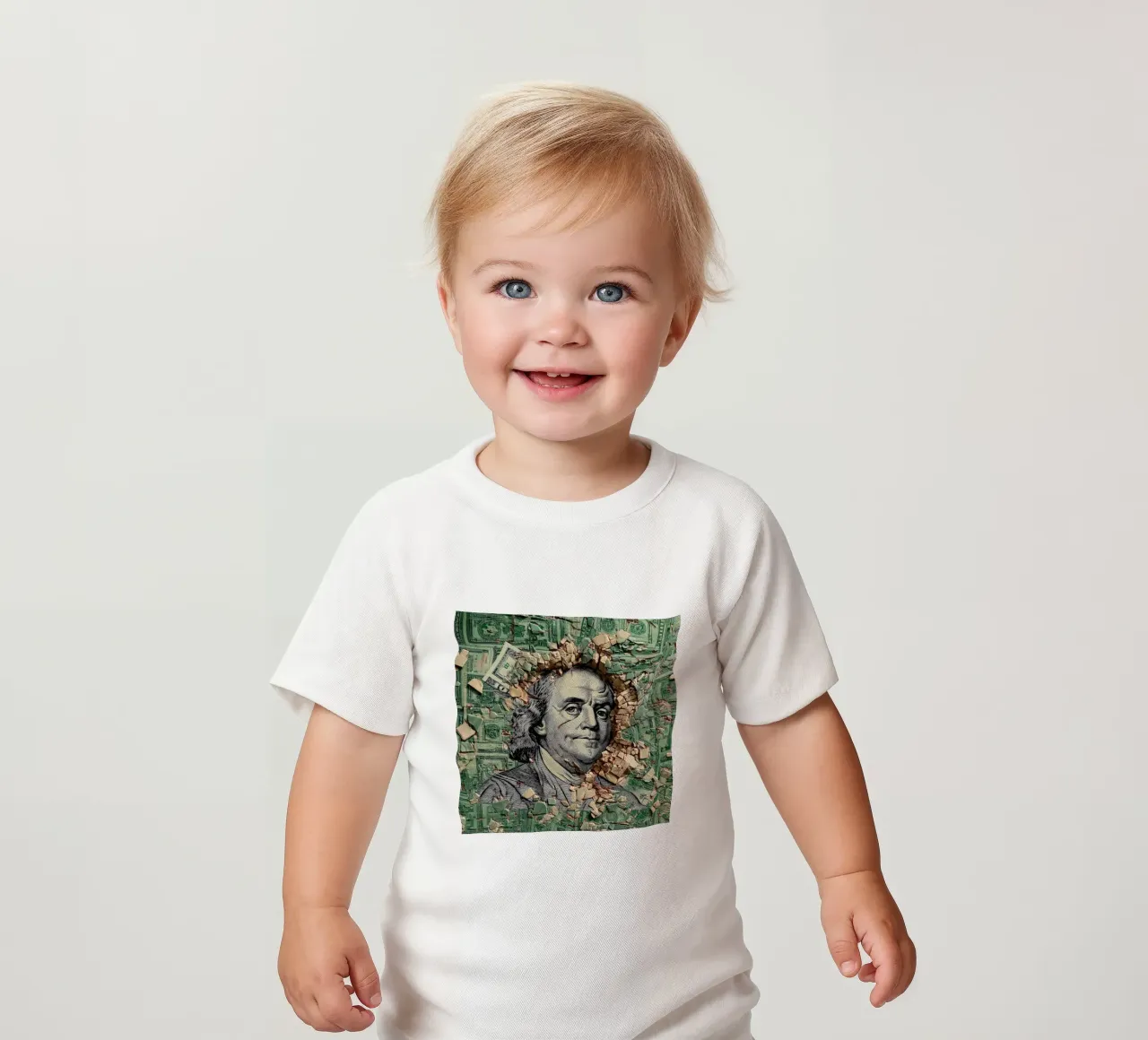 benjamin franklin US dollar maglietta neonato da Motivate-Today