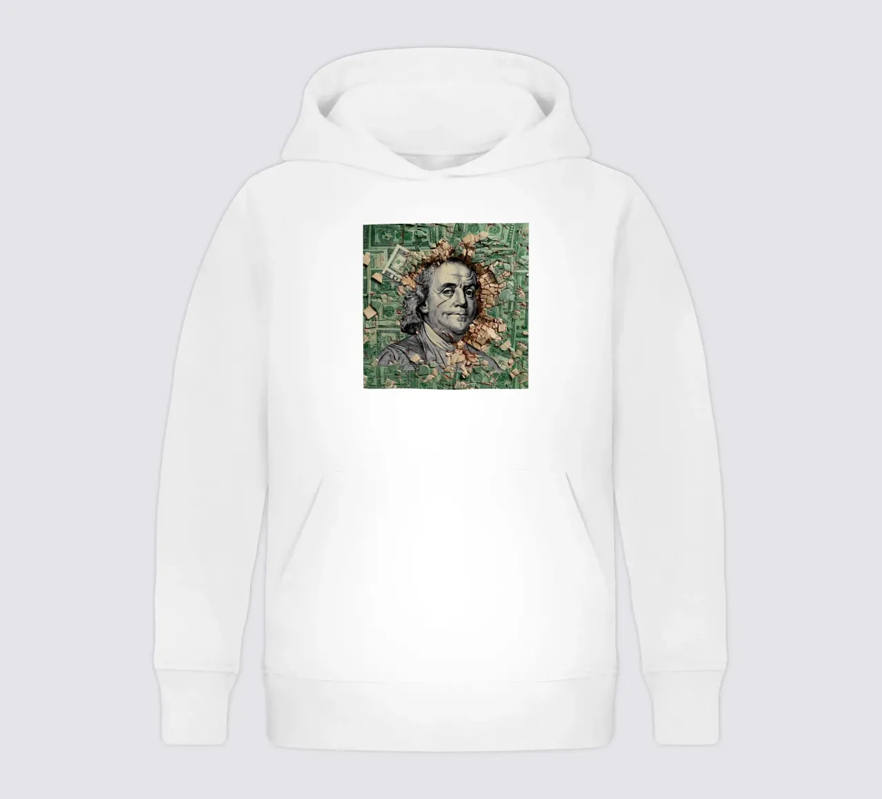 benjamin franklin US dollar felpa bambino con cappuccio da Motivate-Today