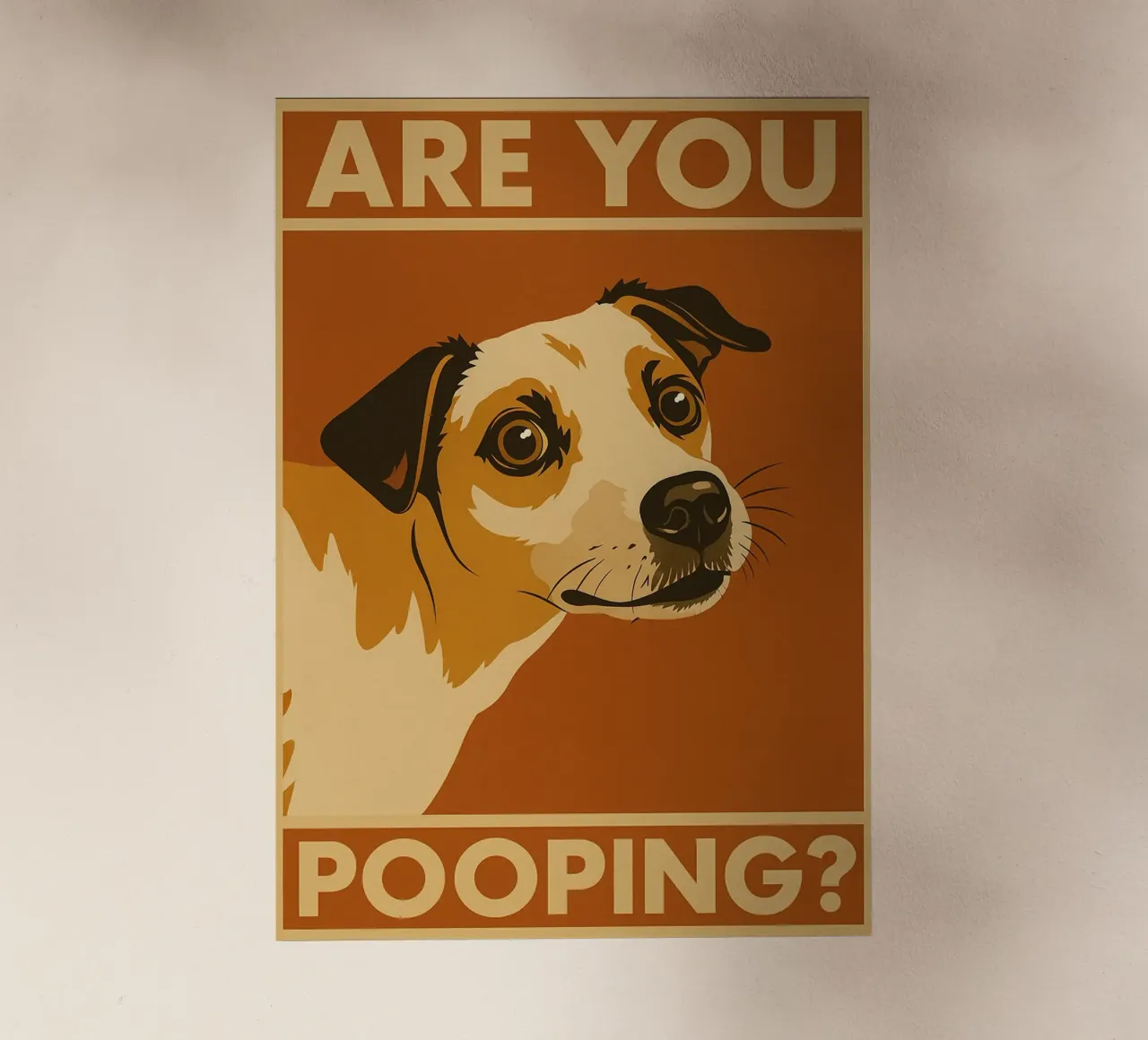 Are You Pooping Dog Funny Bathroom backlit film by the gindils