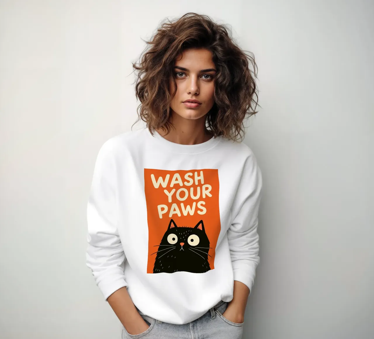 Bagno Gatto Nero Lavare le zampe felpa da the gindils