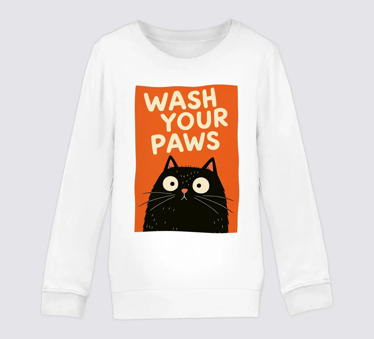 Bagno Gatto Nero Lavare le zampe felpa bambino da the gindils