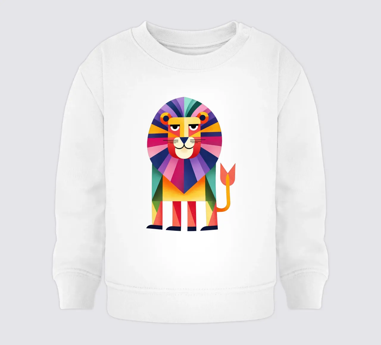 Leone geometrico colorato di tendenza felpa neonato da Urban Life