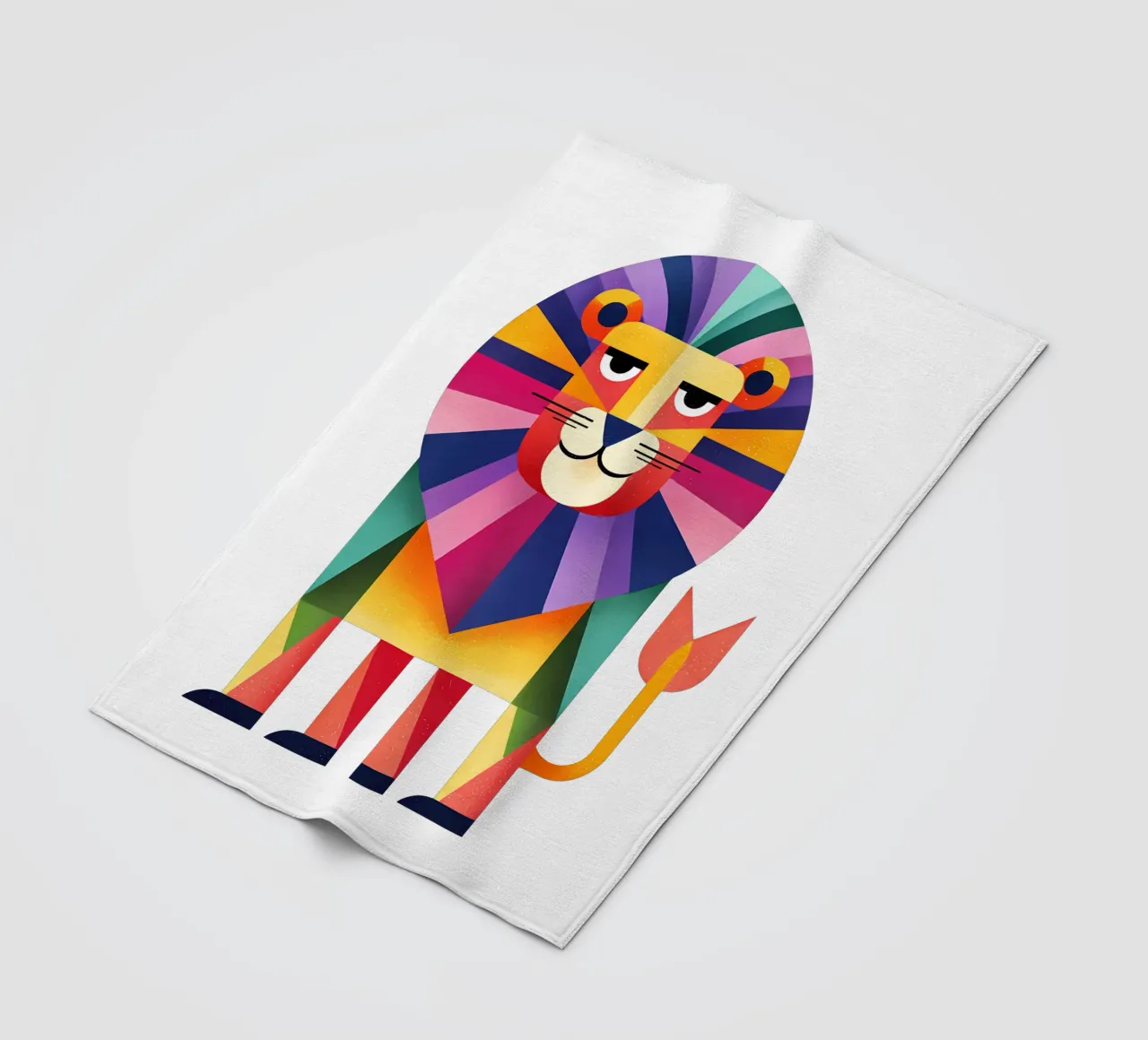 Colorful Geometric Lion Trending Now fleece blanket by Urban Life