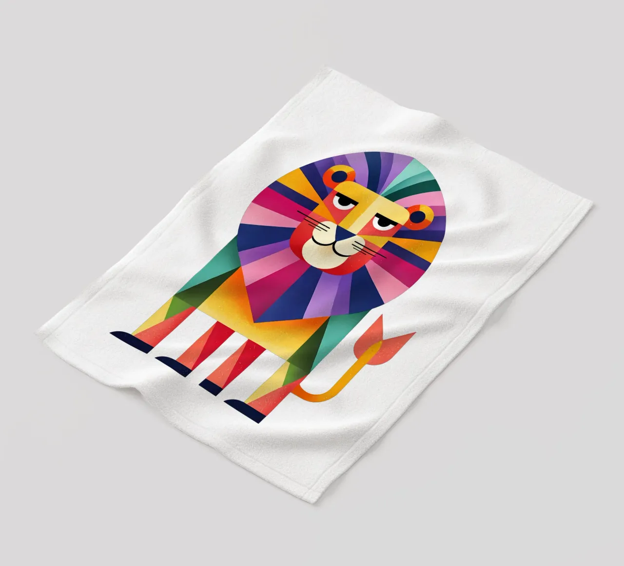 Colorful Geometric Lion Trending Now fleece blanket by Urban Life