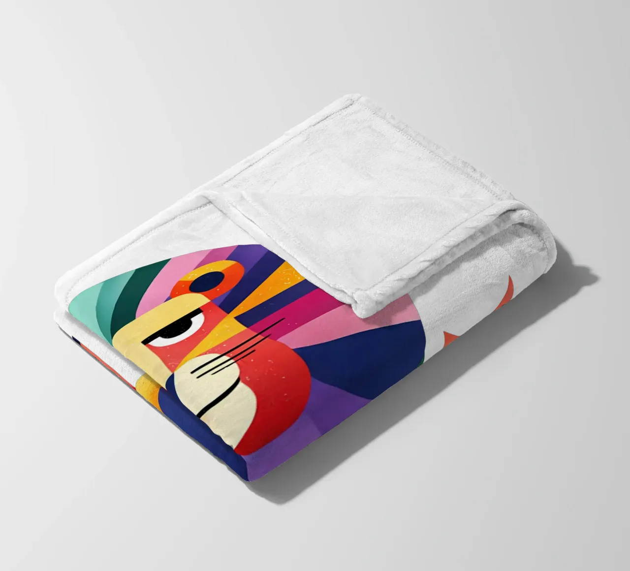 Colorful Geometric Lion Trending Now fleece blanket by Urban Life