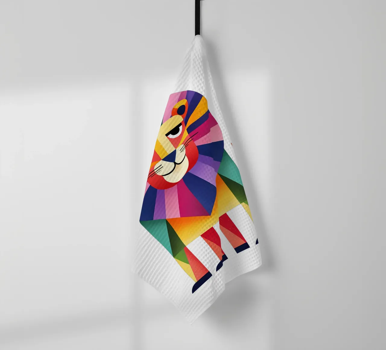 Lion géométrique coloré Trending Now torchon de Urban Life