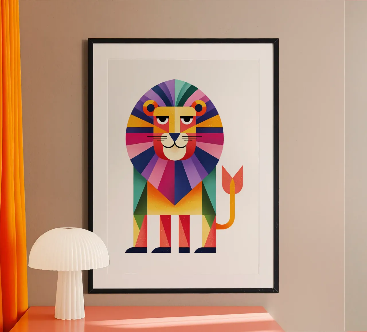 León geométrico de colores de moda ahora hahnemühle de Urban Life