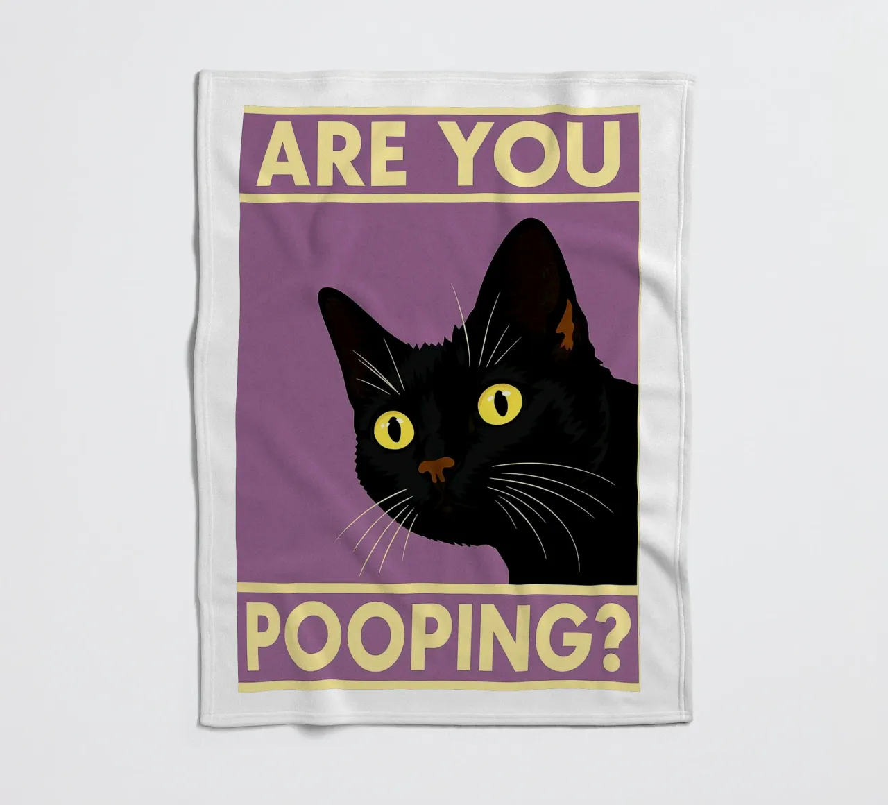 Cat Funny Bathroom Are You Pooping fleece blanket by the gindils