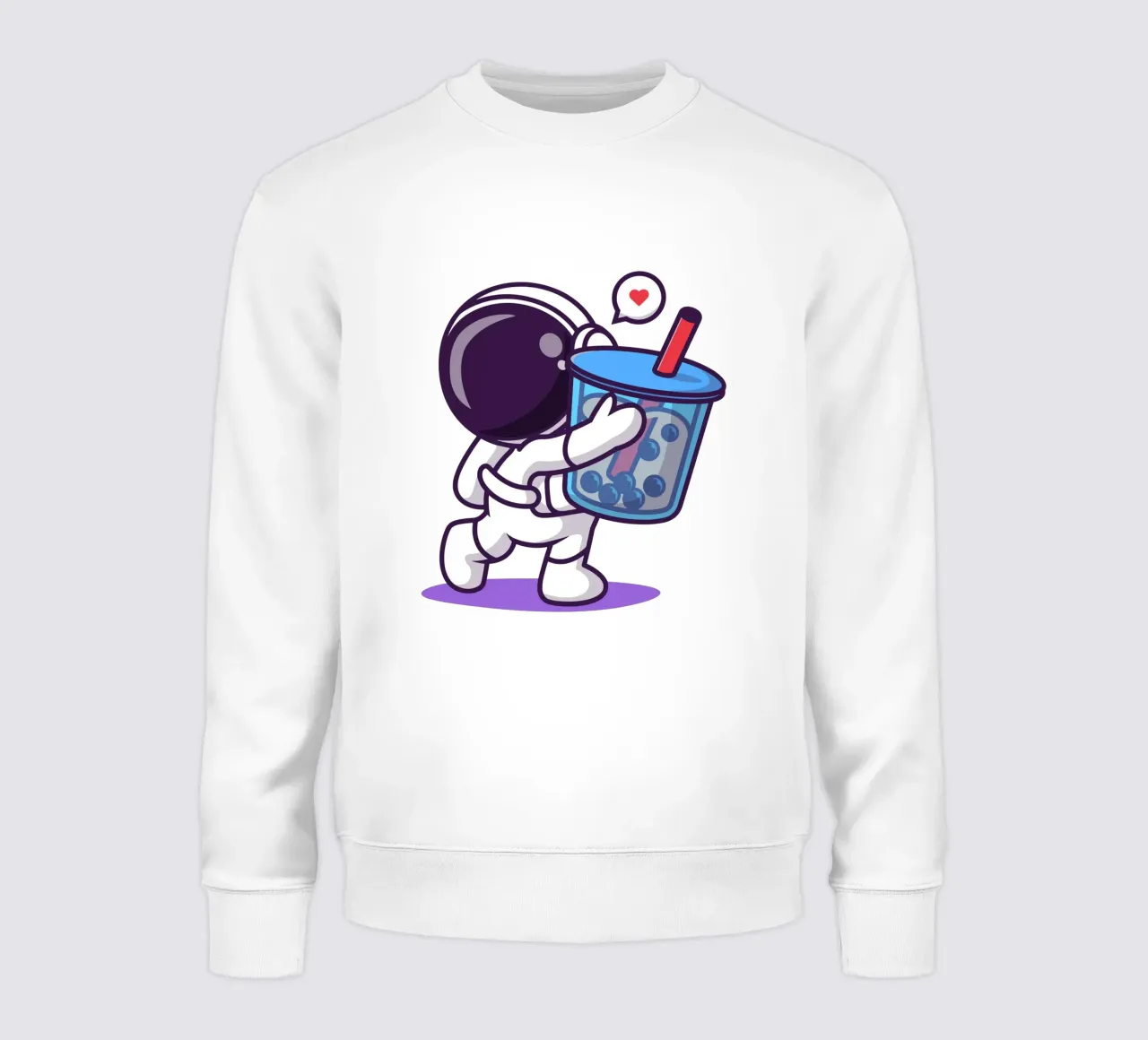 Carino l'astronauta che tiene in mano la bevanda di tè al latte boba felpa da brockcon Shop