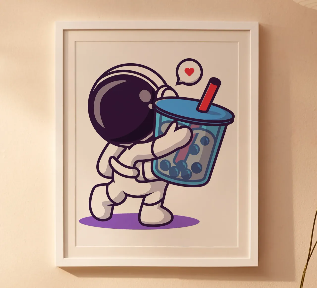 Cute astronaut holding boba milk tea drink hahnemühle by brockcon Shop