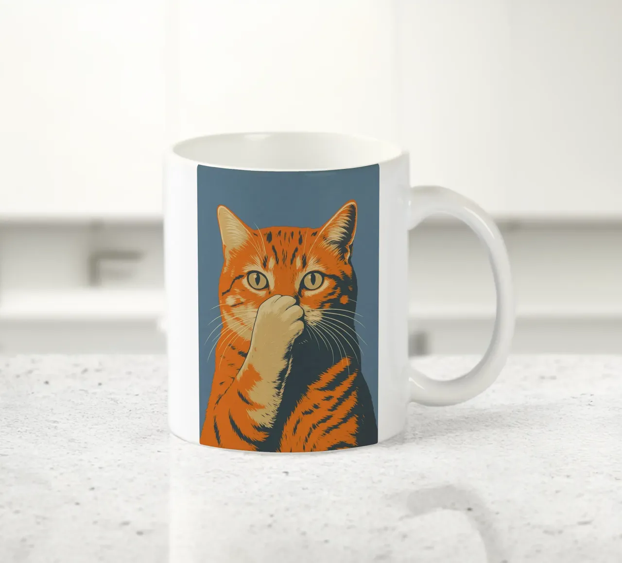 Divertente gatto da bagno tazza in ceramica da the gindils