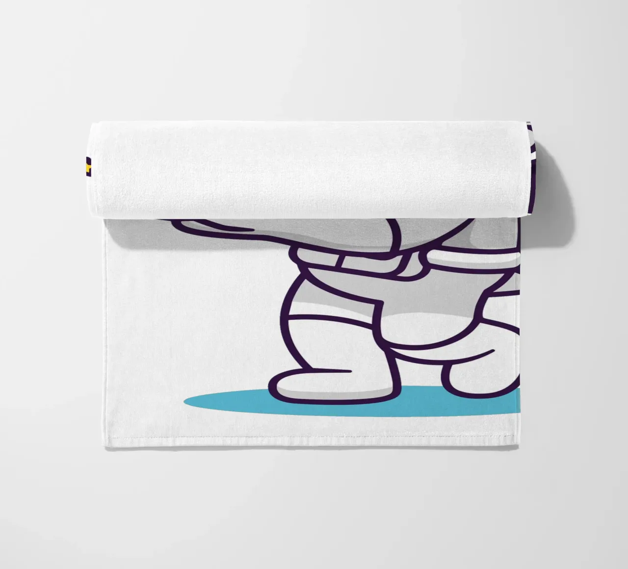 Simpatico astronauta con in mano una confezione regalo telo mare da brockcon Shop