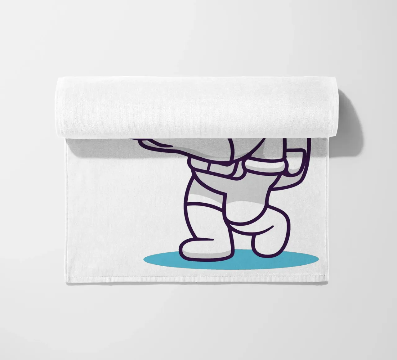 Simpatico astronauta con in mano una confezione regalo telo mare da brockcon Shop