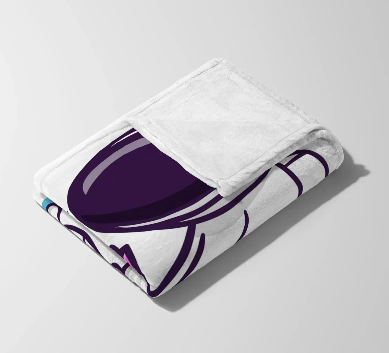 Simpatico astronauta con in mano una confezione regalo coperta in pile da brockcon Shop
