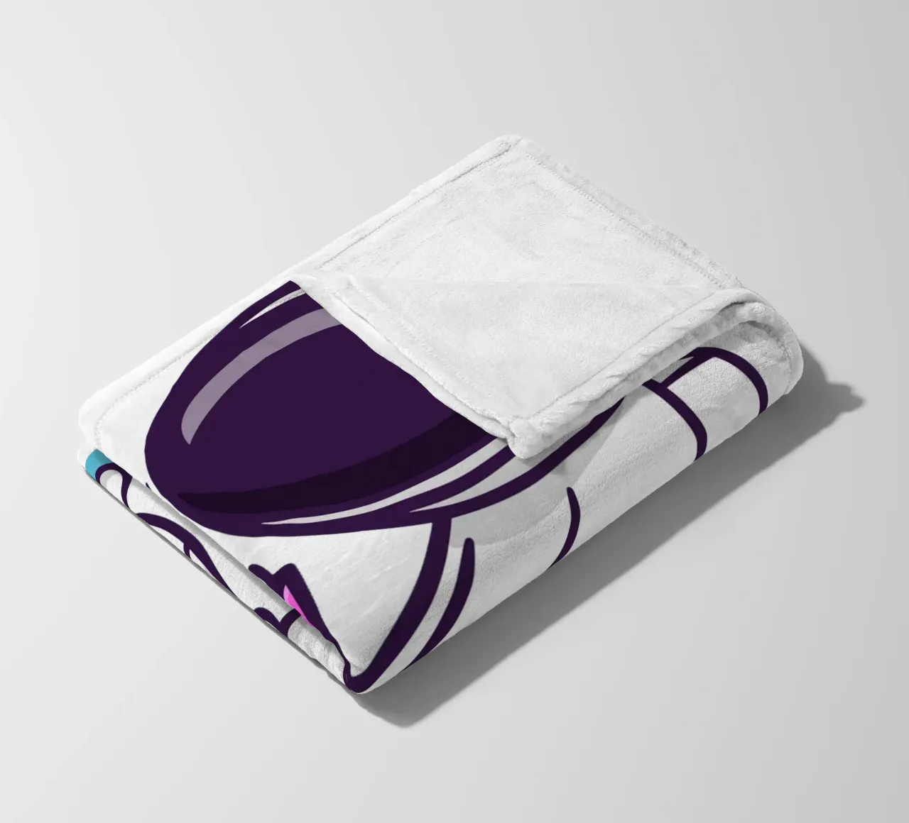 Simpatico astronauta con in mano una confezione regalo coperta in pile da brockcon Shop