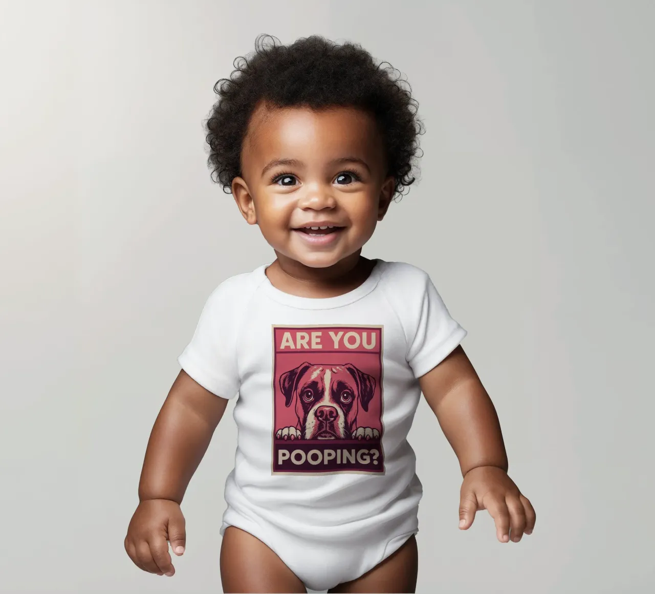 Funny Dog Bathroom Are You Pooping short-sleeve baby romper by the gindils