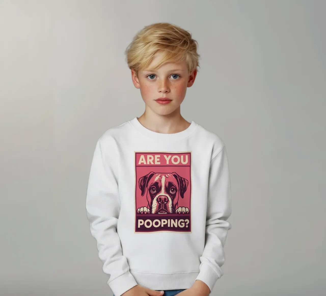 Funny Dog Bathroom Are You Pooping kids sweatshirt by the gindils
