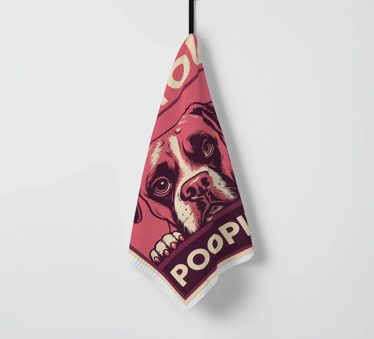 Funny Dog Bathroom Are You Pooping tea towel by the gindils
