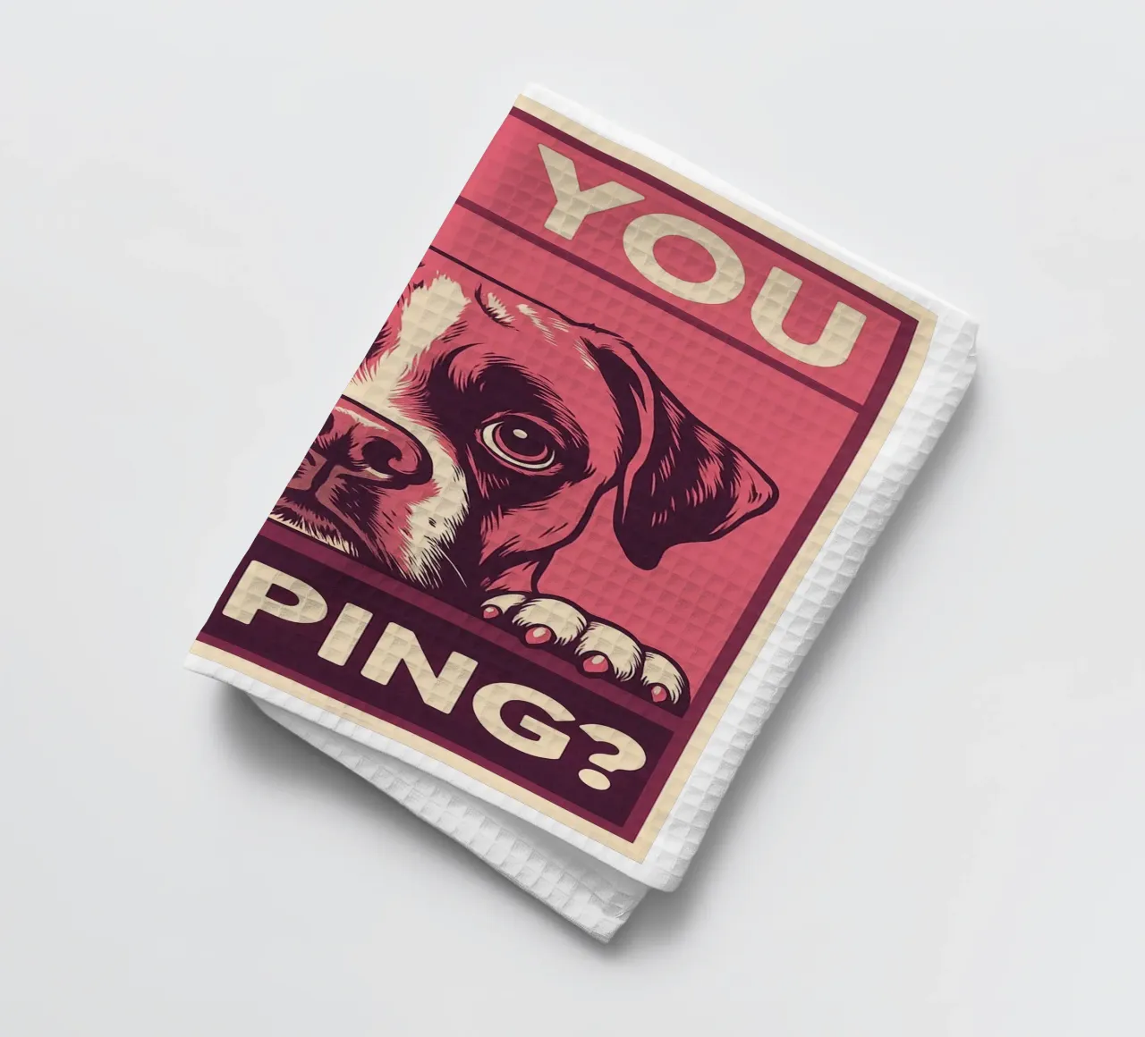 Funny Dog Bathroom Are You Pooping tea towel by the gindils