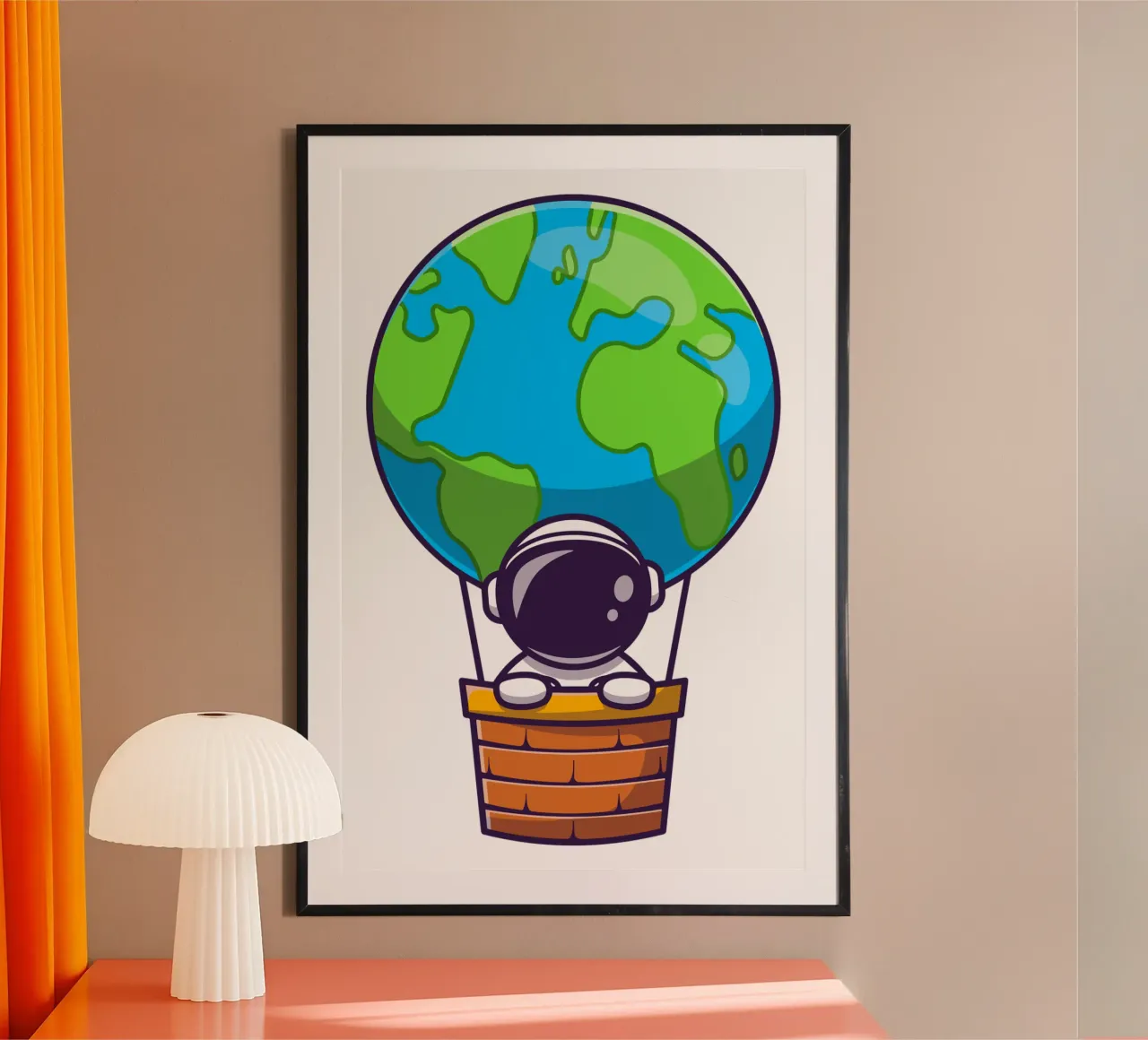 Cute astronauta in mongolfiera terra poster da brockcon Shop