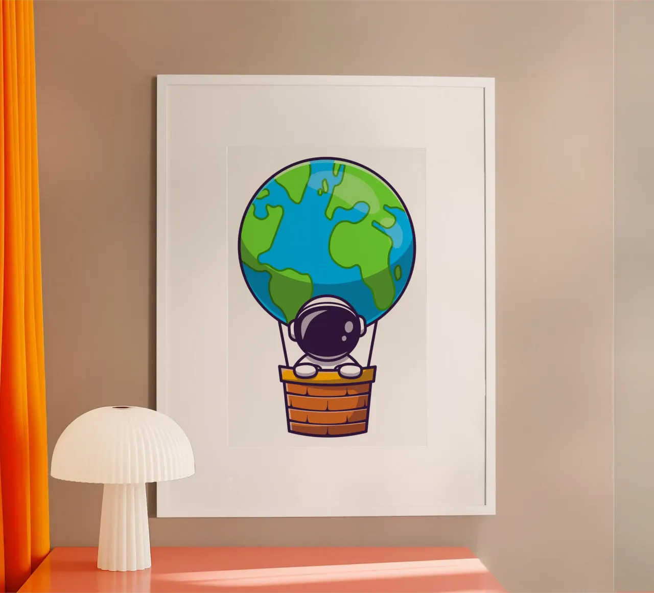 Cute astronauta in mongolfiera terra poster da brockcon Shop