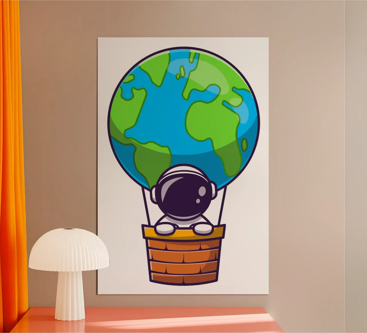 Cute astronauta in mongolfiera terra poster da brockcon Shop