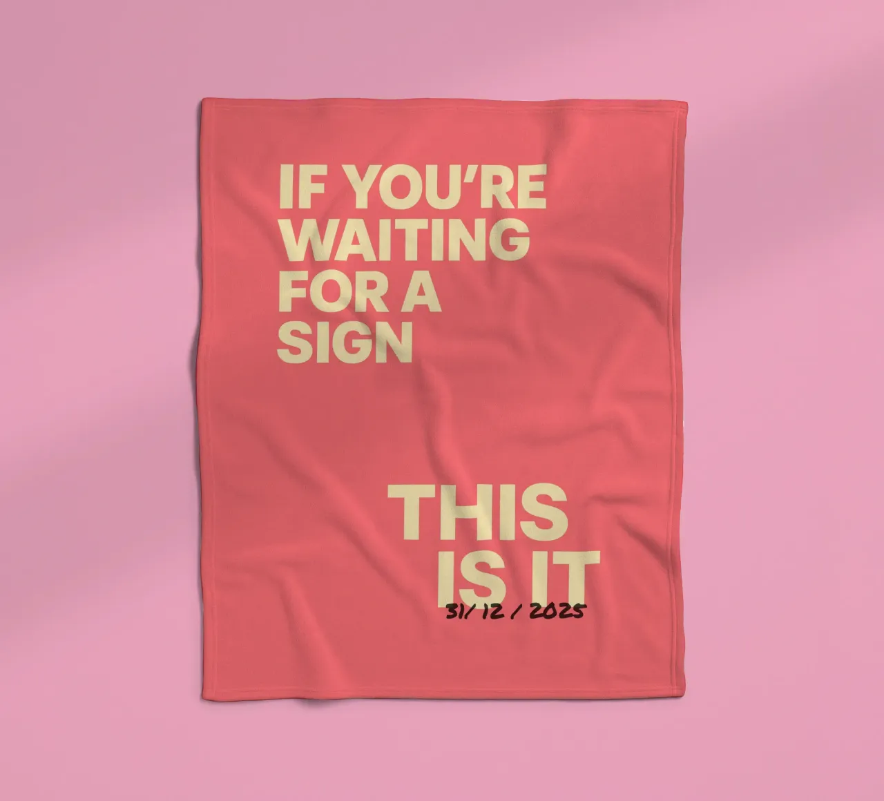 Cartel de declaración "This Is It" - fechado individualmente manta de franela de FRAMELY