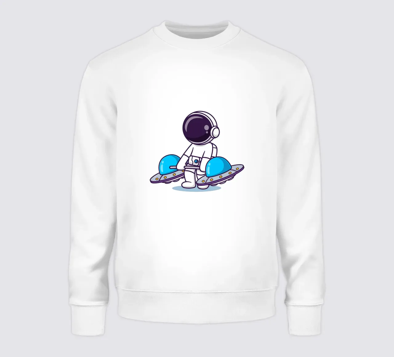 Un astronaute mignon soulève une barre d'haltères en forme d'OVNI sweat de brockcon Shop