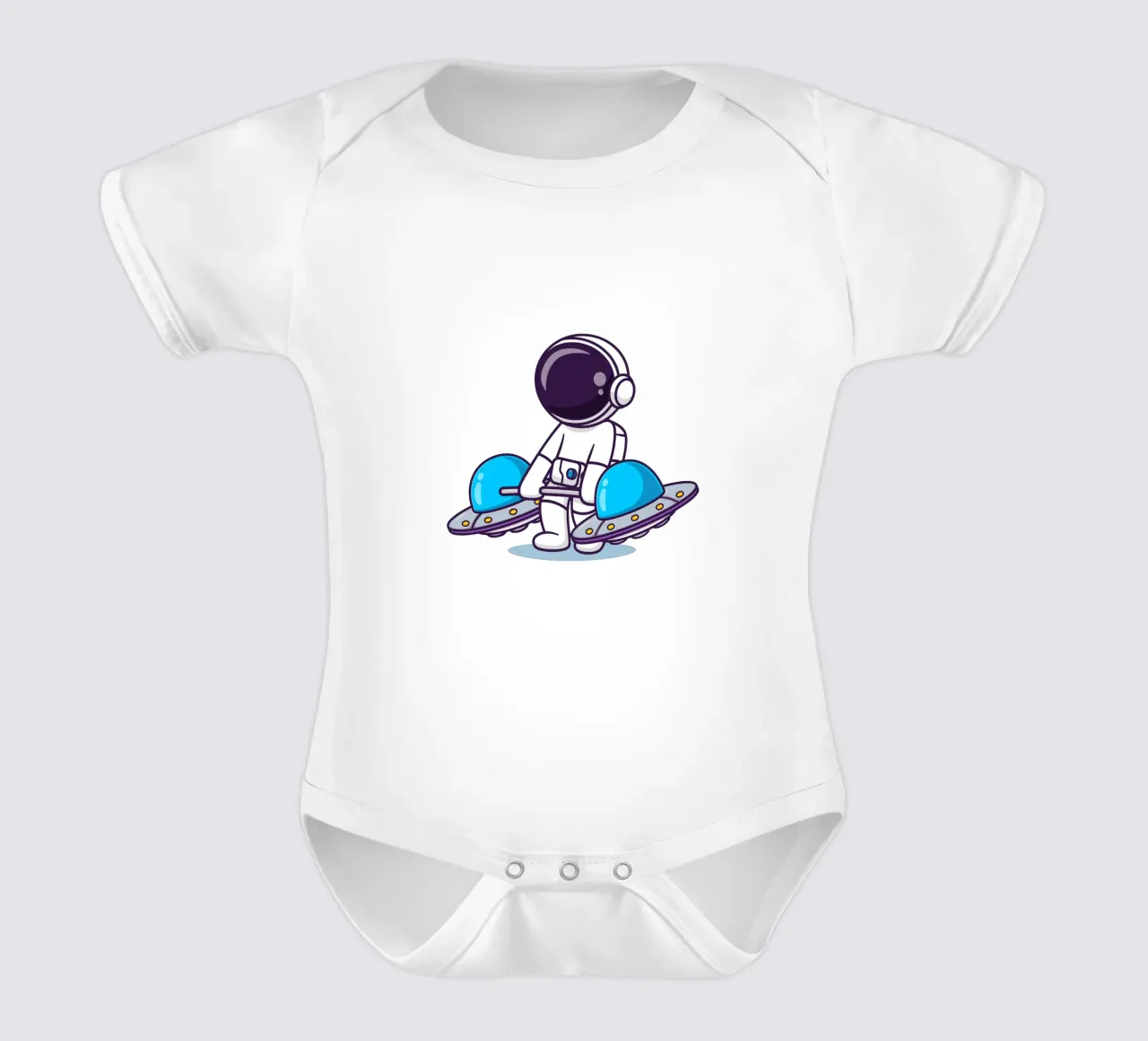 Un astronaute mignon soulève une barre d'haltères en forme d'OVNI body bébé de brockcon Shop
