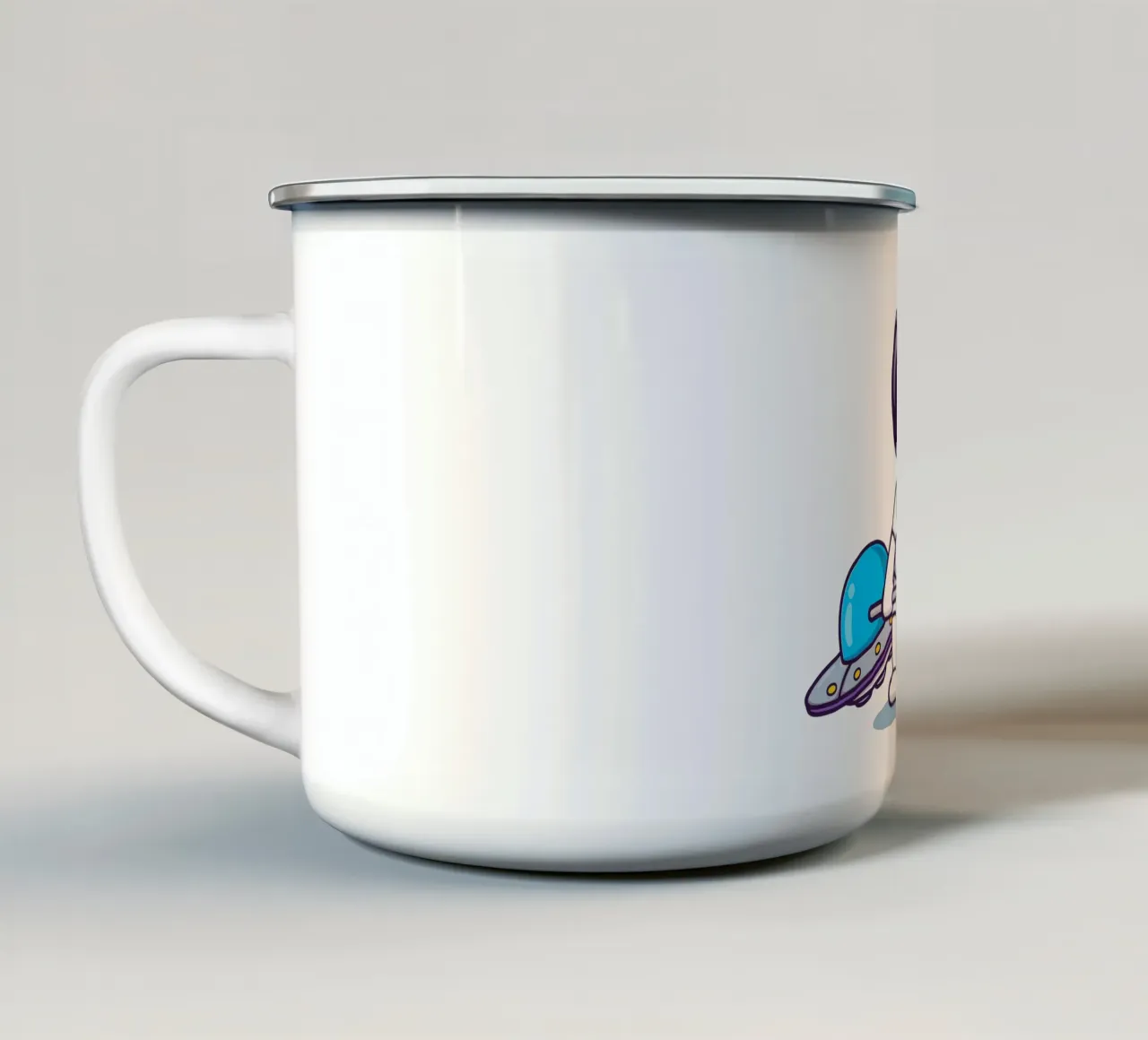 Carino l'astronauta che solleva il bilanciere dell'ufo tazza in smalto da brockcon Shop