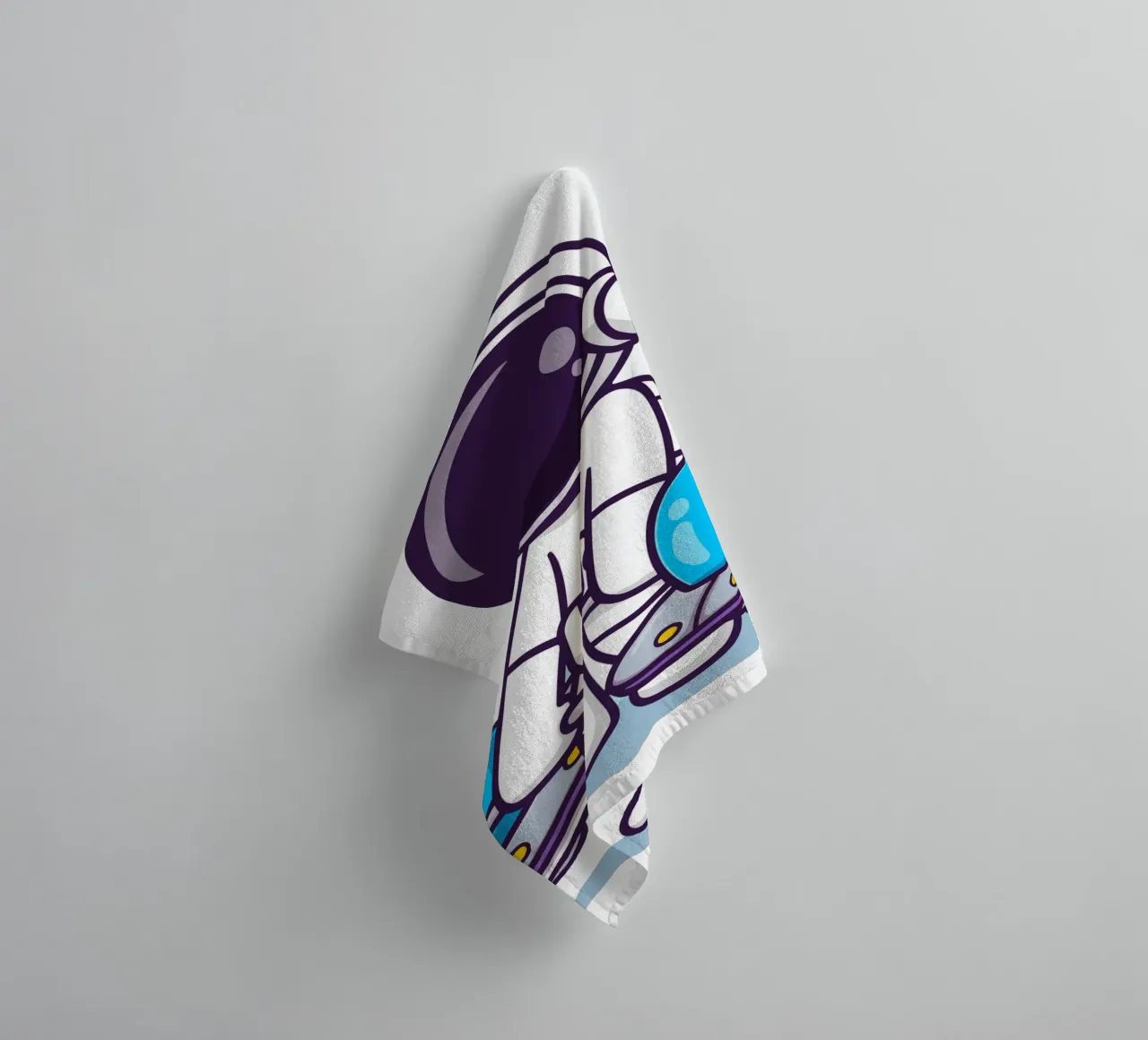 Cute astronaut lifting ufo barbell towel by brockcon Shop