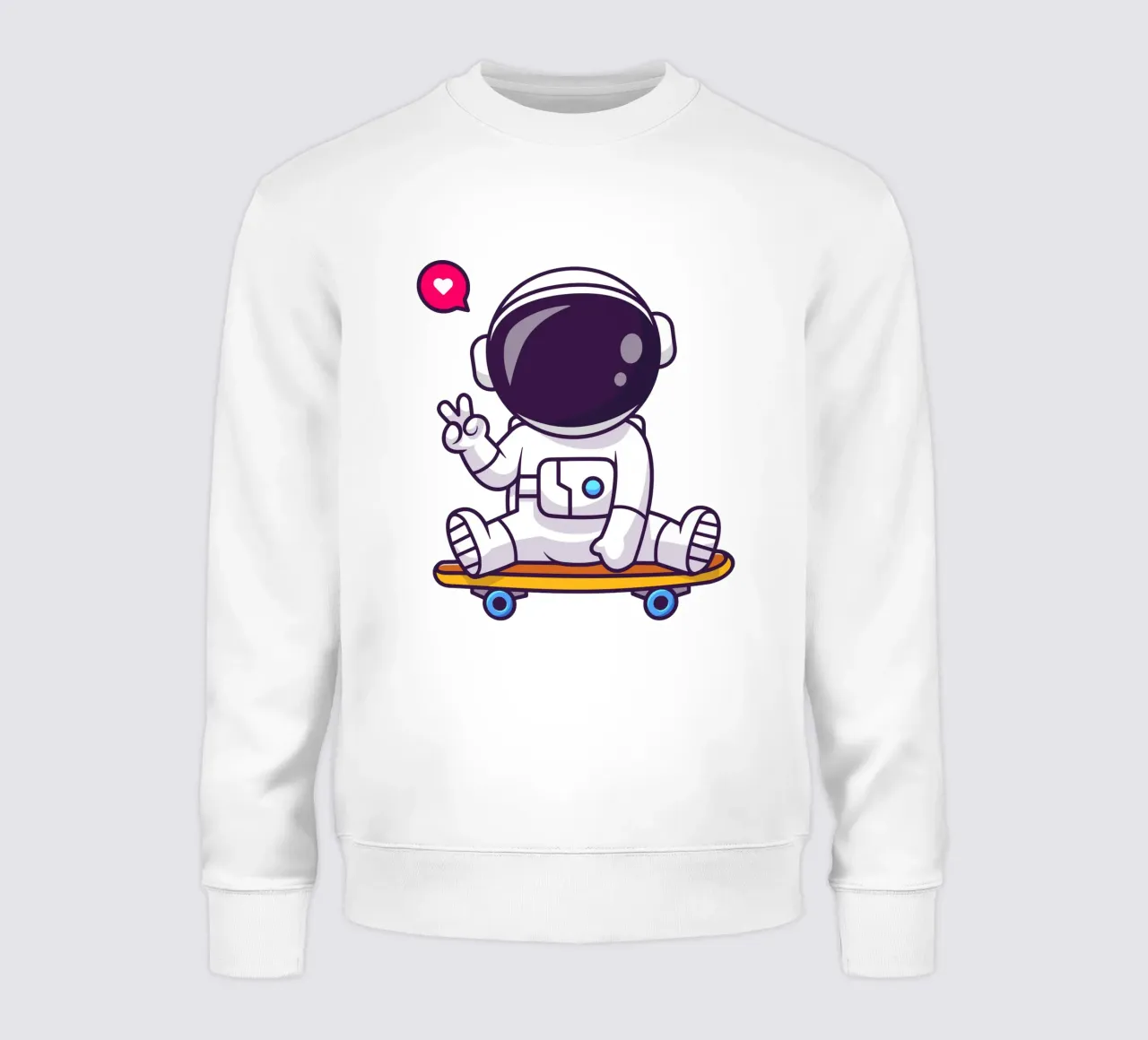 Cute astronaut peace sign on skateboard sweatshirt by brockcon Shop