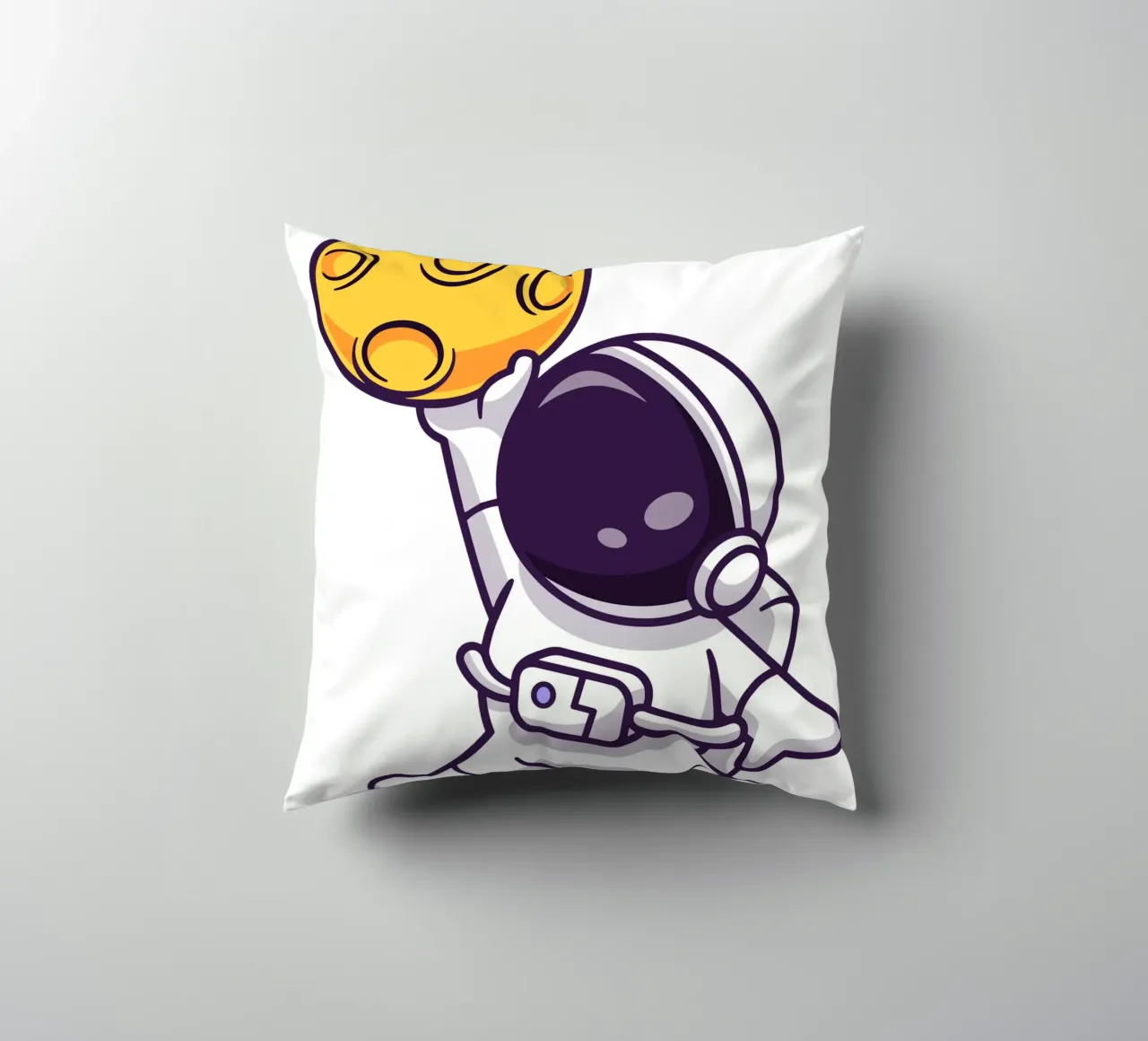 Cute astronaut playing basketball moon decorative cushion by brockcon Shop