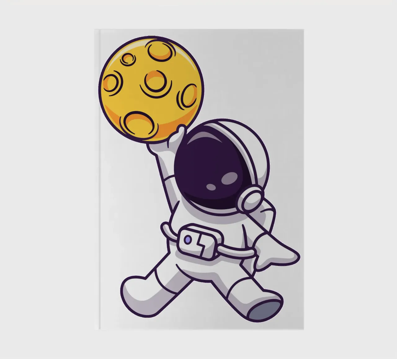 Niedlicher Astronaut spielt Basketball auf dem Mond Notizbuch von brockcon Shop