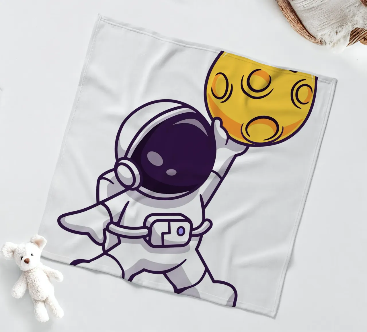 Carino l'astronauta che gioca a basket sulla luna coperta in pile da brockcon Shop