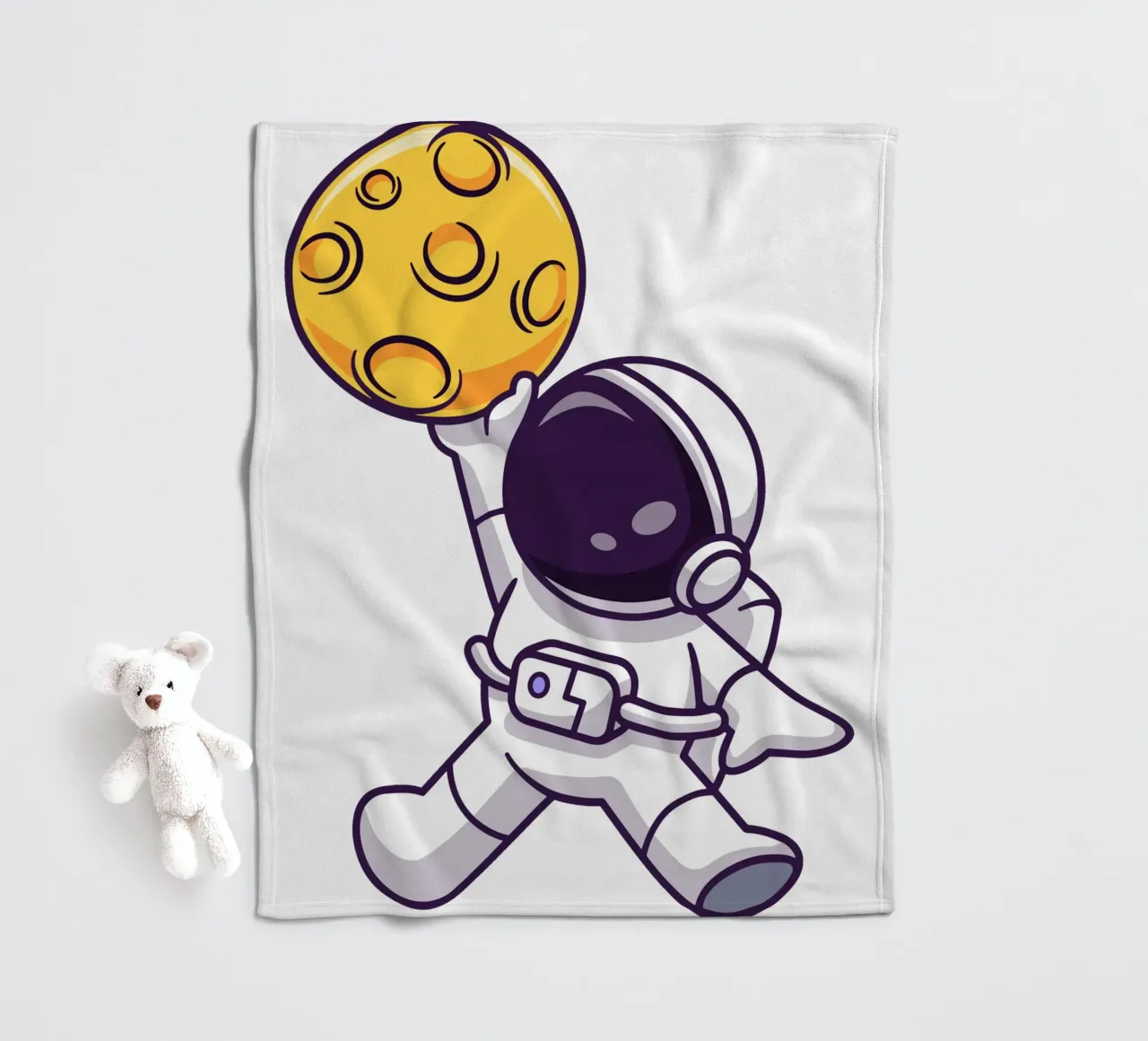 Carino l'astronauta che gioca a basket sulla luna coperta in pile da brockcon Shop