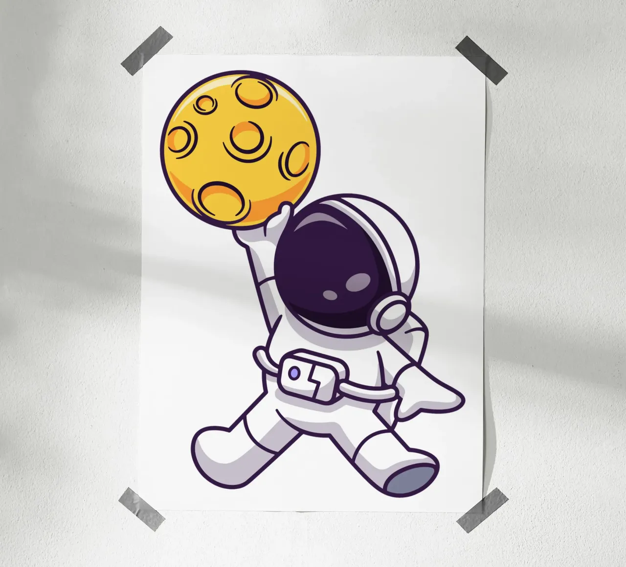 Carino l'astronauta che gioca a basket sulla luna carta hahnemühle da brockcon Shop