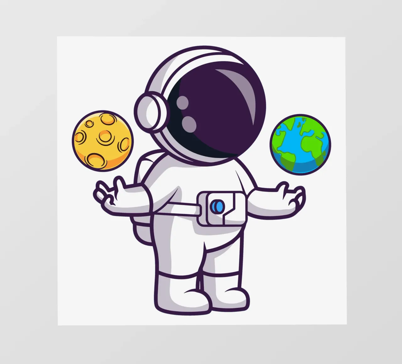 Carino l'astronauta che gioca a palla con la terra e la luna pellicola backlit da brockcon Shop