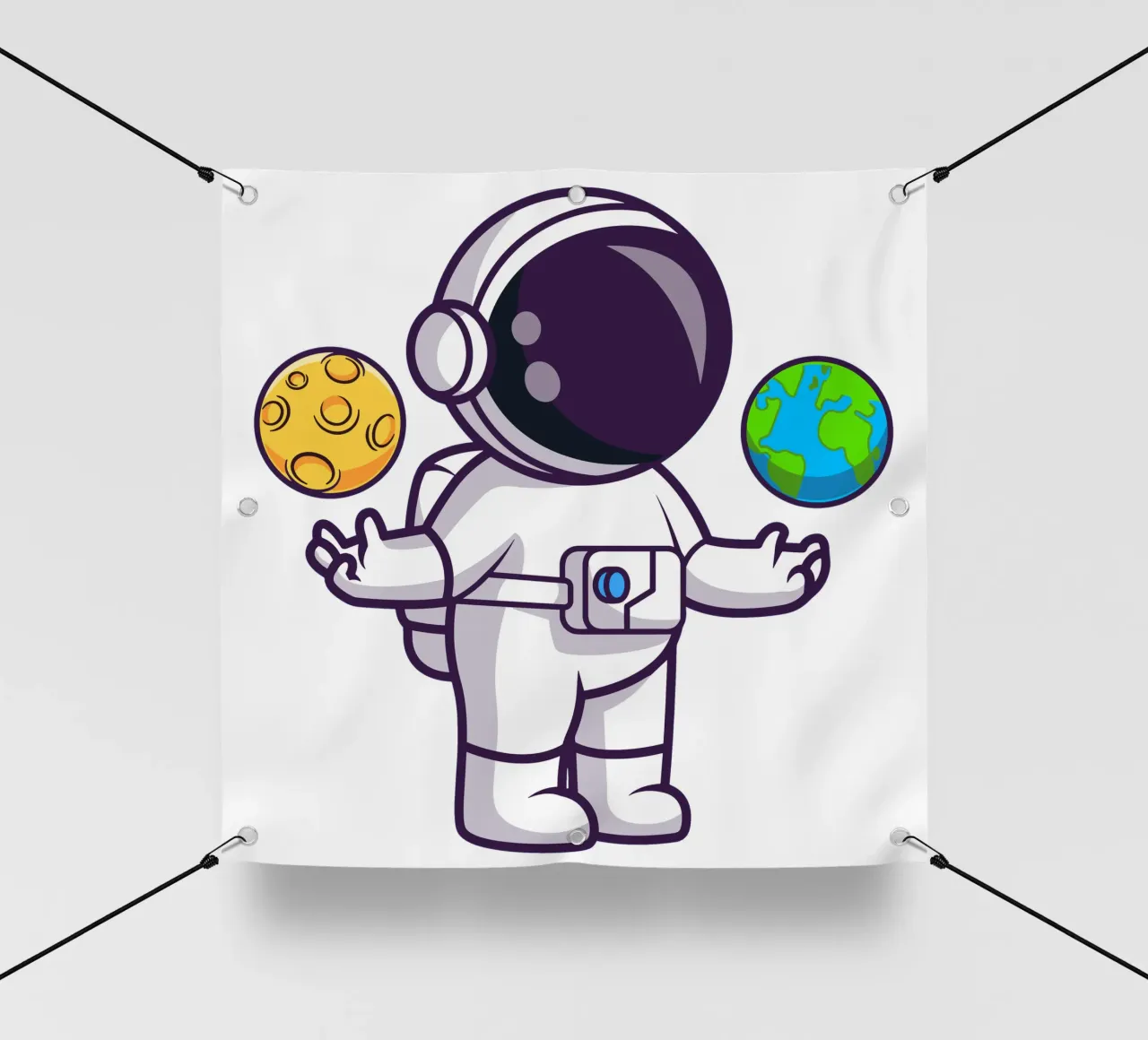 Carino l'astronauta che gioca a palla con la terra e la luna telo in pvc da brockcon Shop
