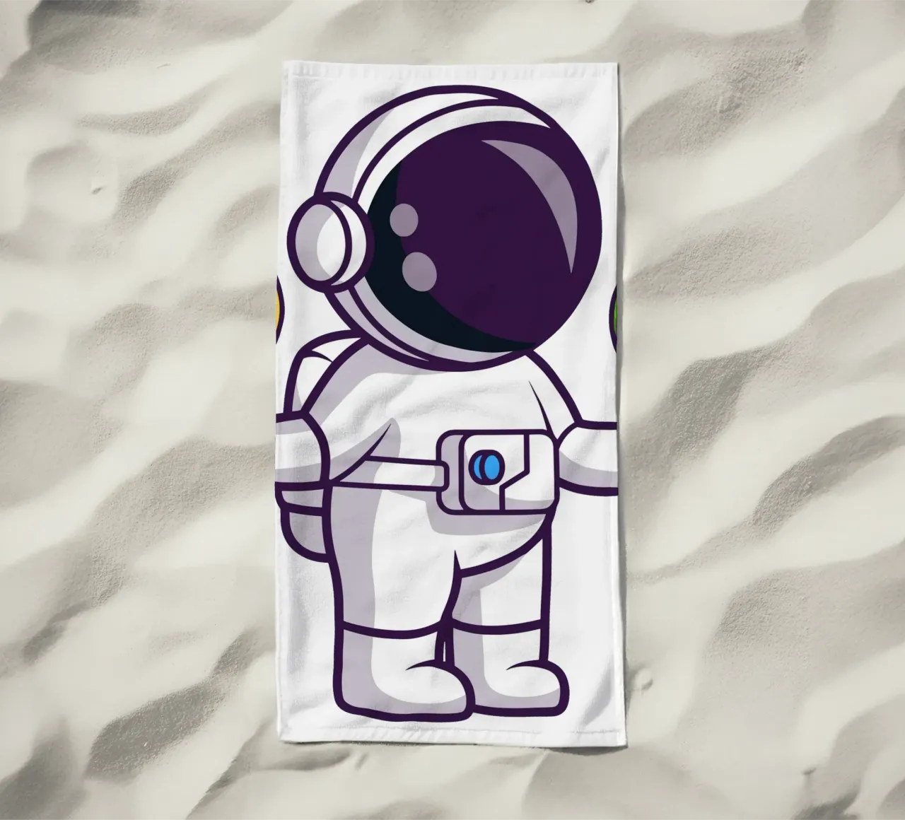 Carino l'astronauta che gioca a palla con la terra e la luna telo mare da brockcon Shop