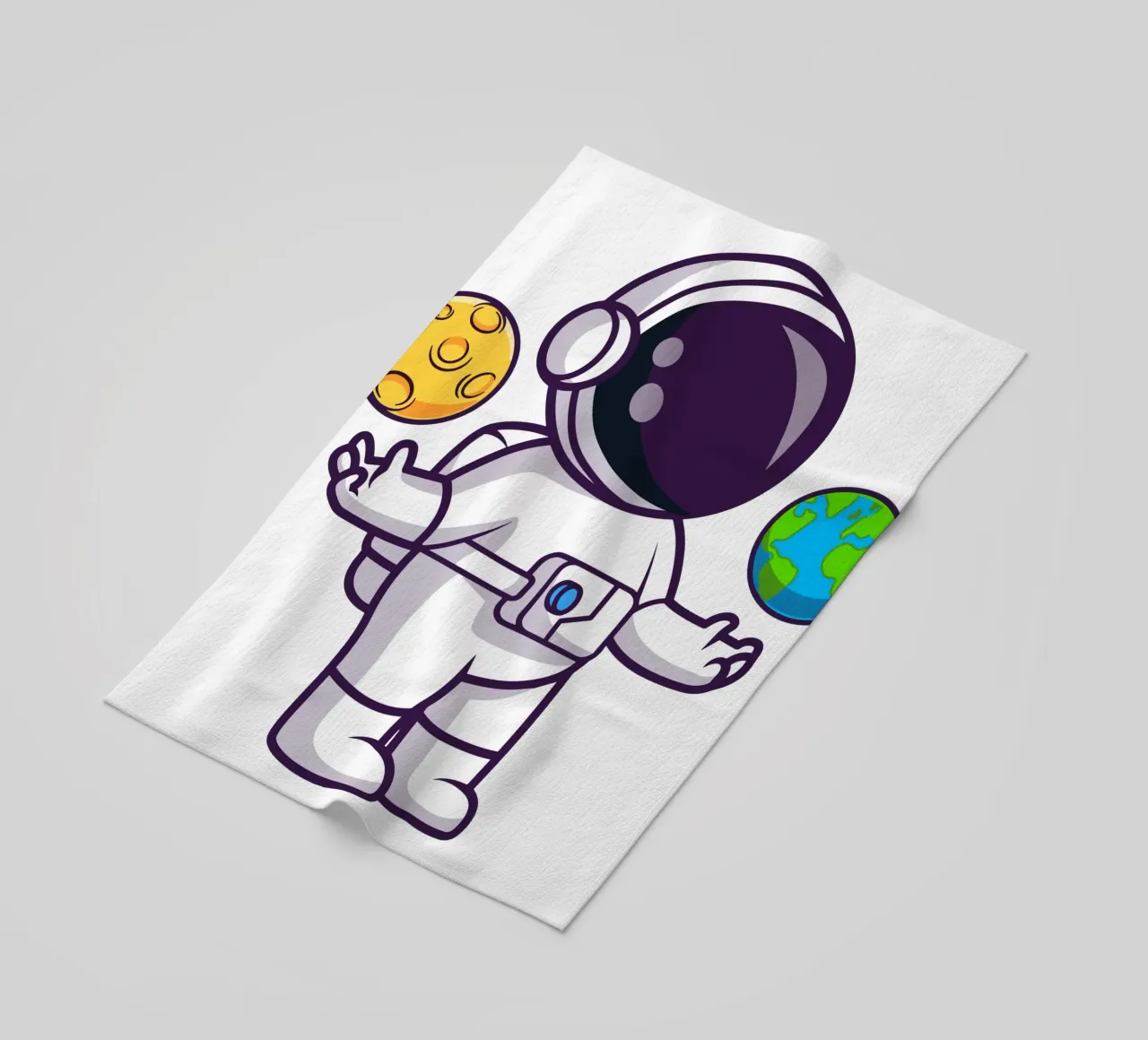 Carino l'astronauta che gioca a palla con la terra e la luna telo mare da brockcon Shop
