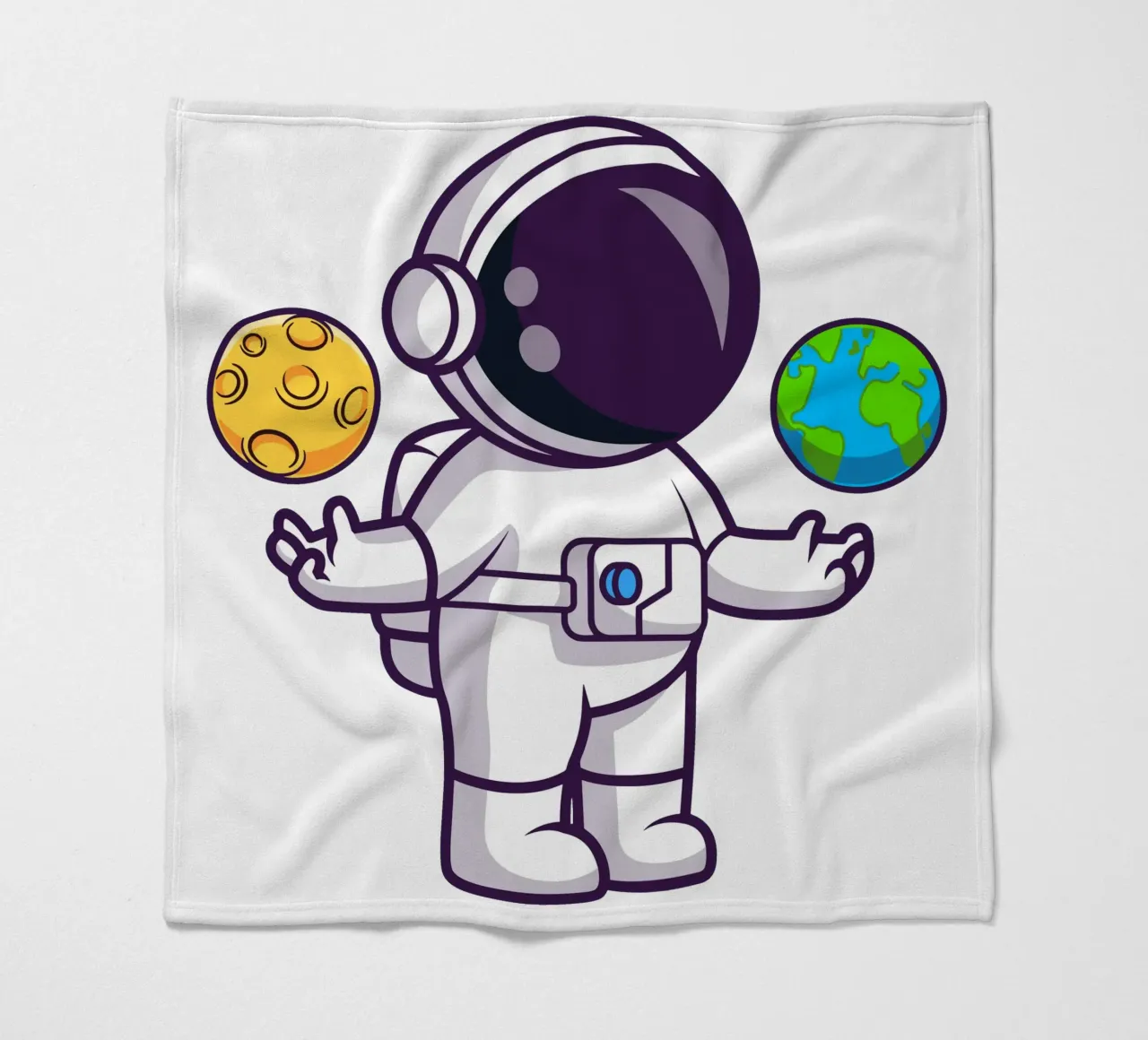 Carino l'astronauta che gioca a palla con la terra e la luna coperta in pile da brockcon Shop