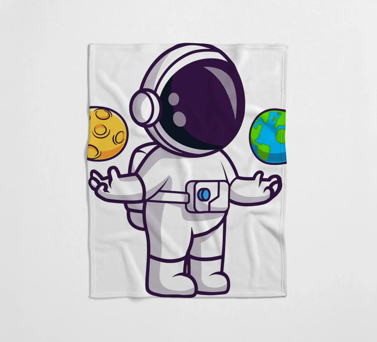 Carino l'astronauta che gioca a palla con la terra e la luna coperta in pile da brockcon Shop