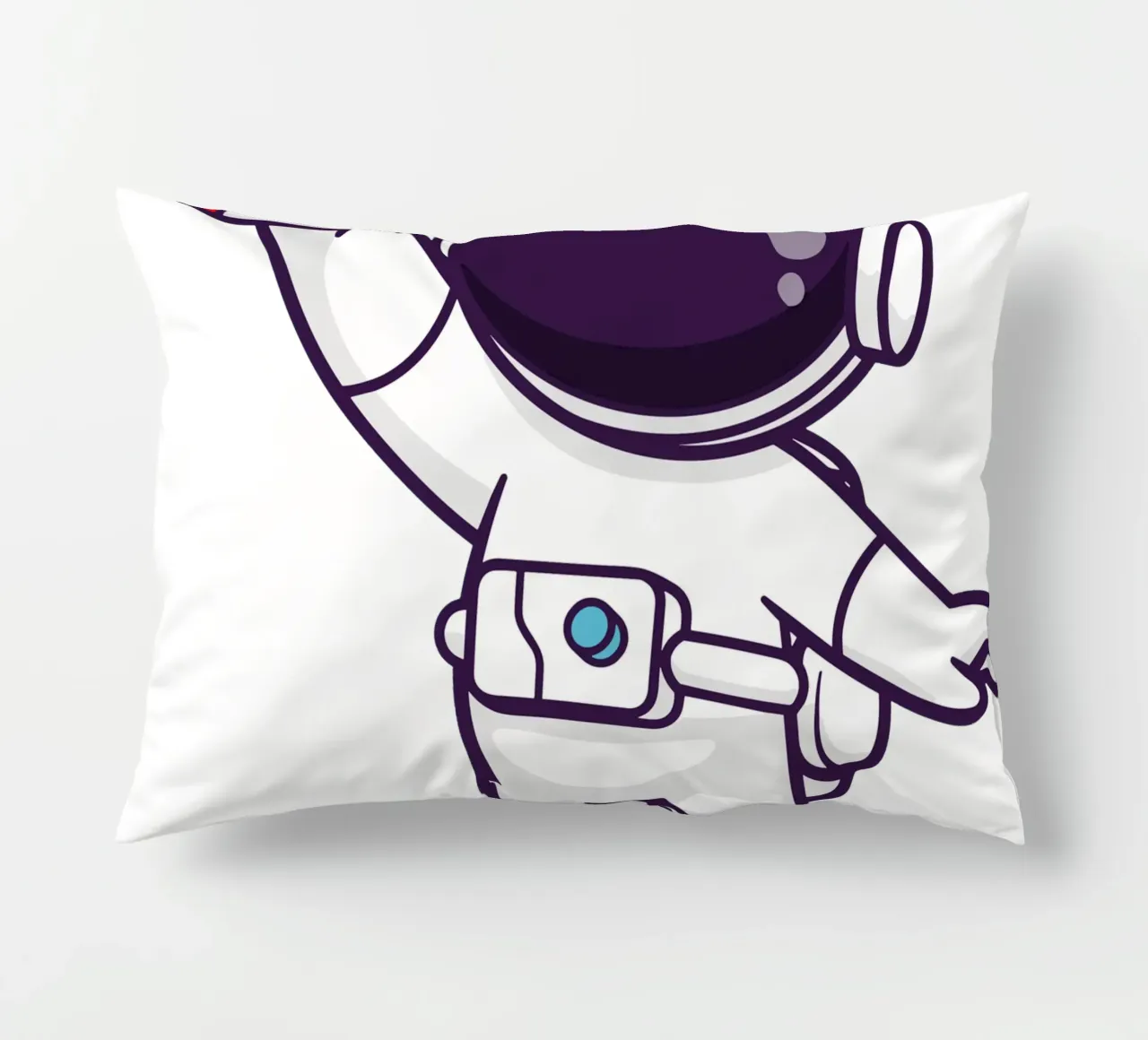 Cute astronaut playing rocket toy decorative cushion by brockcon Shop