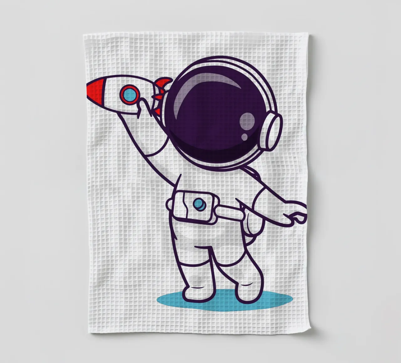 Mignon astronaute jouant avec une fusée torchon de brockcon Shop