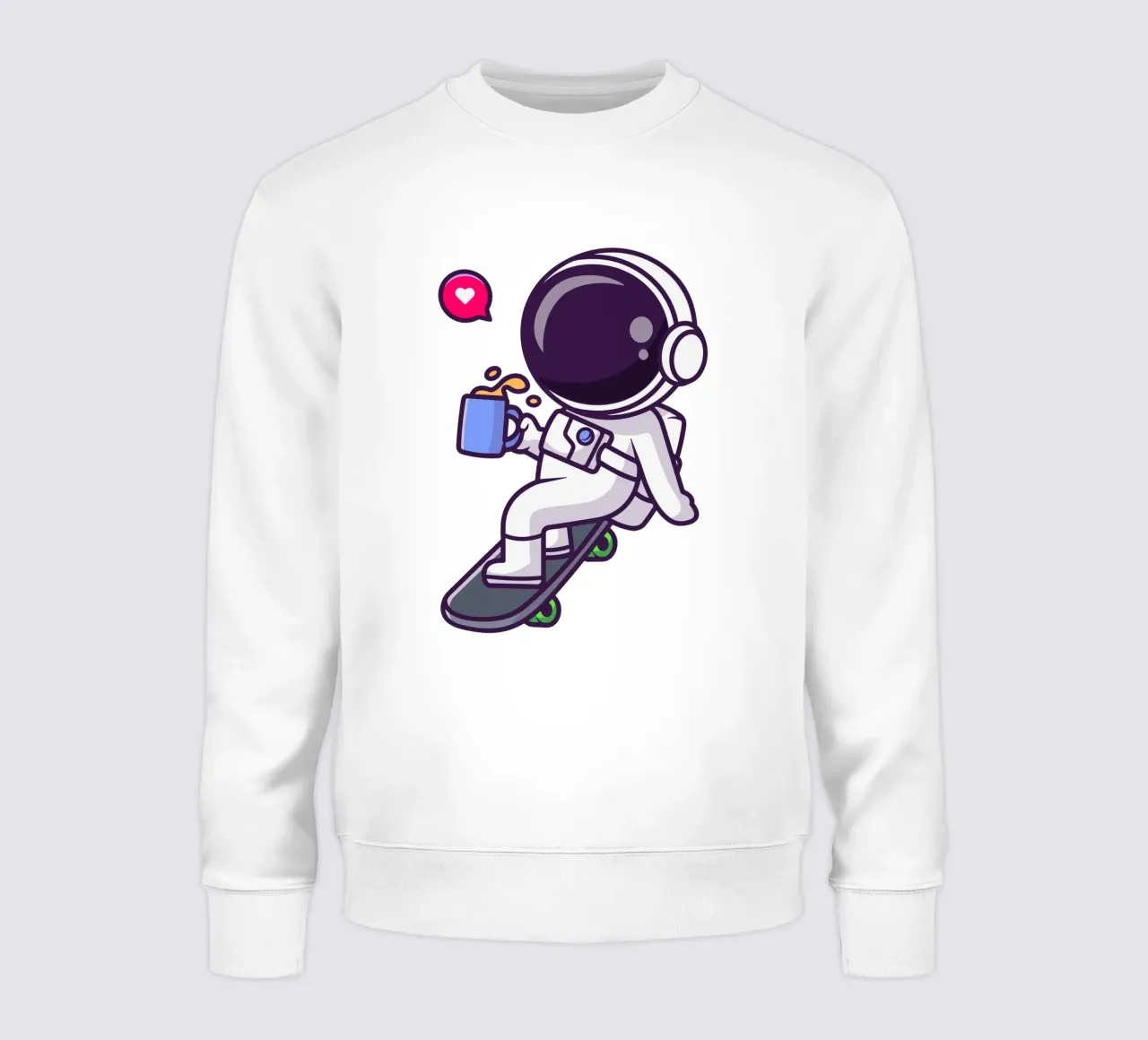 Astronauta carino che gioca con lo skateboard con il caffè felpa da brockcon Shop