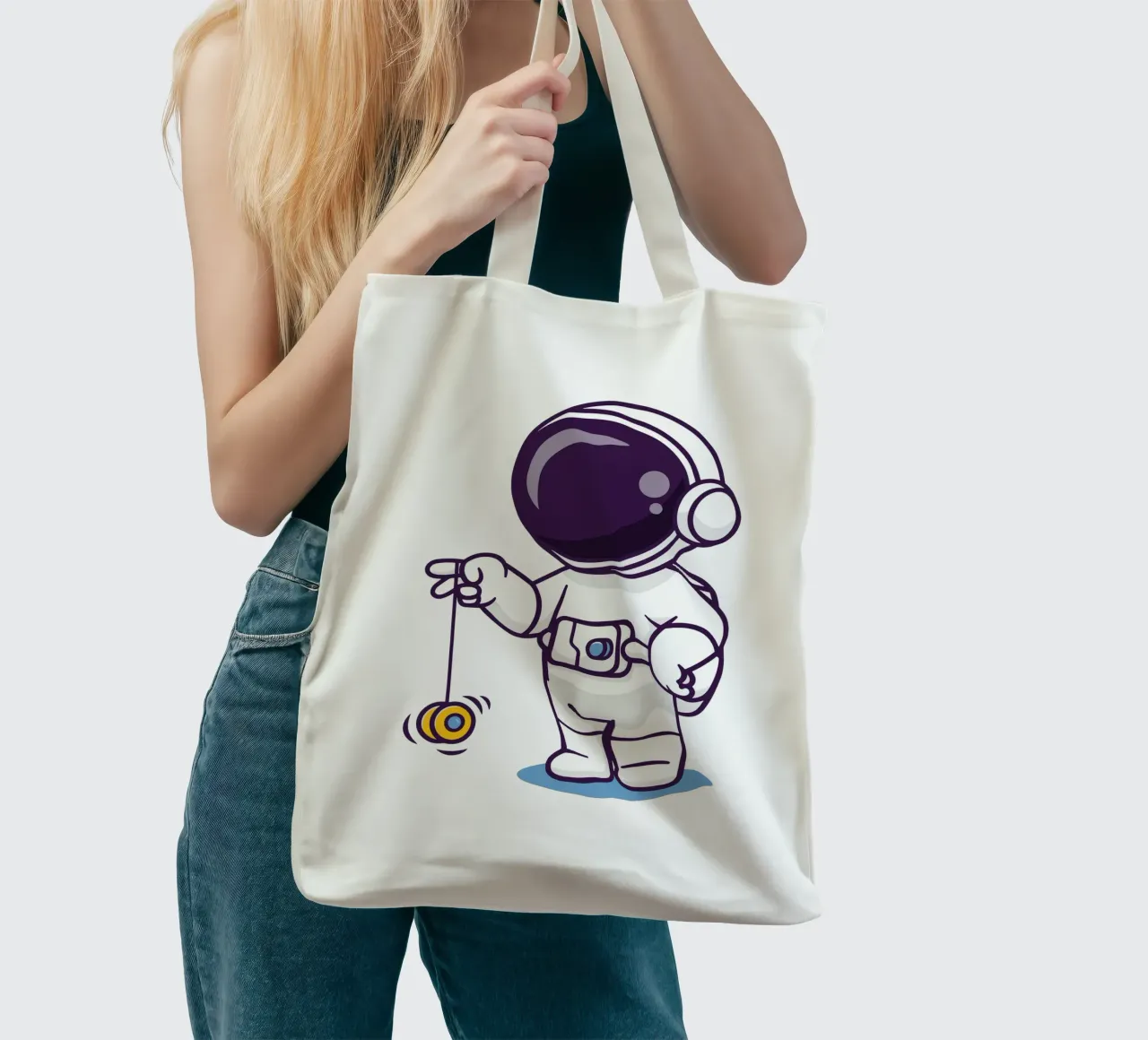 Astronauta carino che gioca a yoyo borsa in juta da brockcon Shop